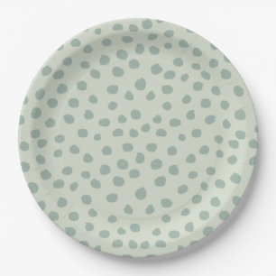 Prato De Papel Dots Sage Green