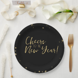 Prato De Papel Dourada Confetti anima-se ao Ano Novo