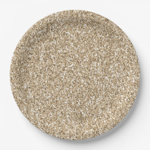 Prato De Papel Dourada Luxe Glitter