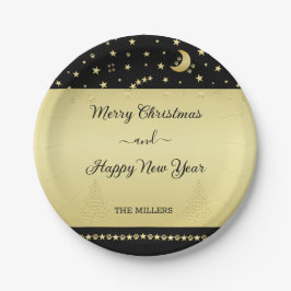 Prato De Papel Douradas estrelas brilhantes de Natal, patas em ou