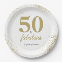 Dourado Branco Brilhante 50 E Fabuloso Aniversário