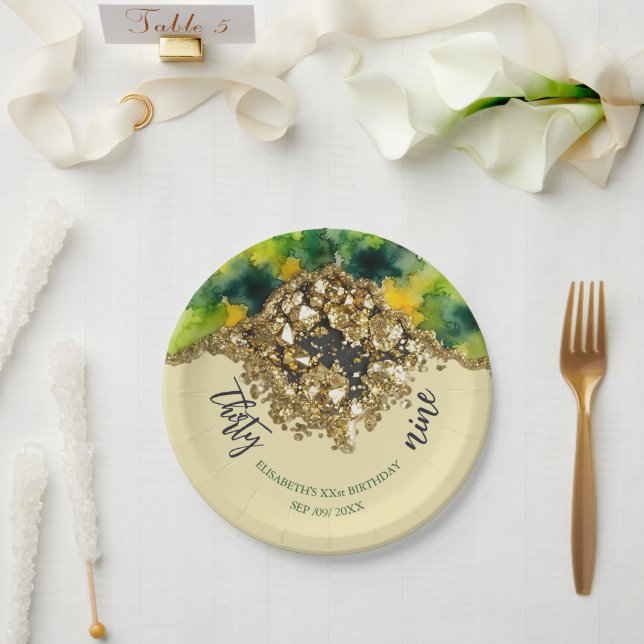 Prato De Papel Dourado Creme Falso Ouro (Casamento)