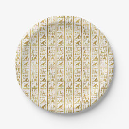 Prato De Papel Dourado e Branco Egito Egípcio Glam Moderno Chique