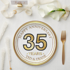 Prato de papel dourado elegante com texto editável
