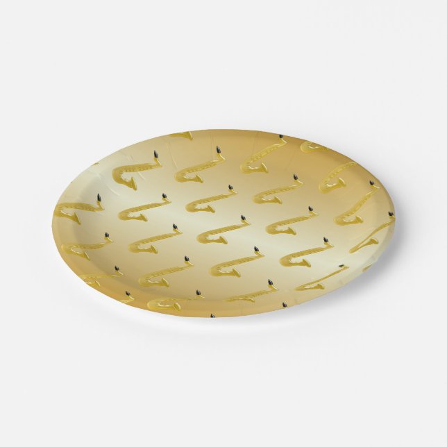 Prato De Papel Dourado saxofone (Inclinado)