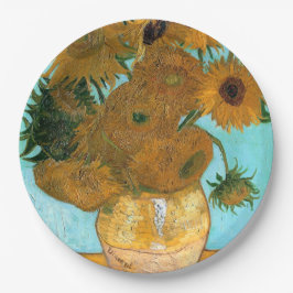 Prato De Papel Doze girassóis em um vaso (pintura em vida estátic
