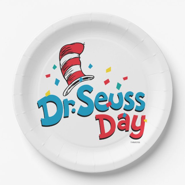 Prato De Papel Dr. Seuss Day | Confetti (Frente)