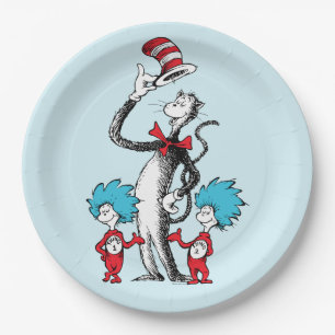 Prato De Papel Dr. Seuss Gato de Chapéu, Coisa Um e Coisa Dois