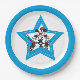 Prato De Papel Dr. Seuss   Gráfico Little Cats USA Hats