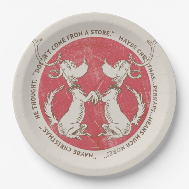 Prato De Papel Dr. Seuss | Grpolegadas | Máx. - Cotação de Natal (Frente)