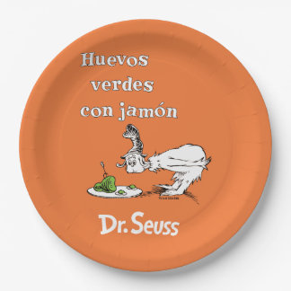 Prato De Papel Dr. Seuss Ovos Verdes e Presunto em Espanhol