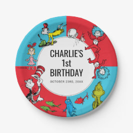 Prato De Papel Dr. Seuss - Personagens | Aniversário Infantil