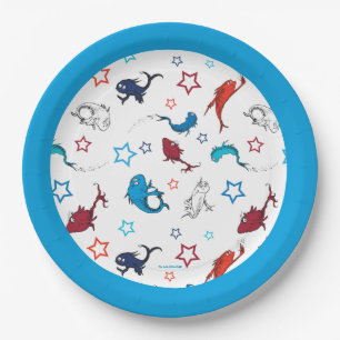 Prato De Papel Dr. Seuss Um Peixe Dois Peixes Padrão Estrela
