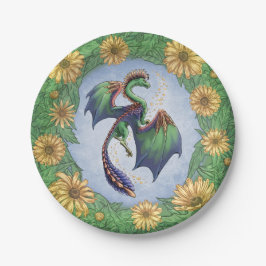 Prato De Papel Dragão da Summer Nature Fantasy Art