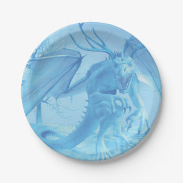 Prato De Papel Dragão de gelo com chifres