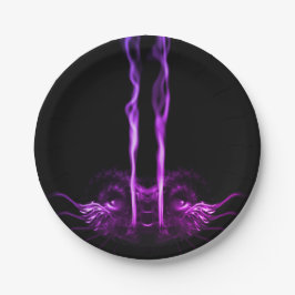 Prato De Papel Dragão Negro e Roxo Fumaça