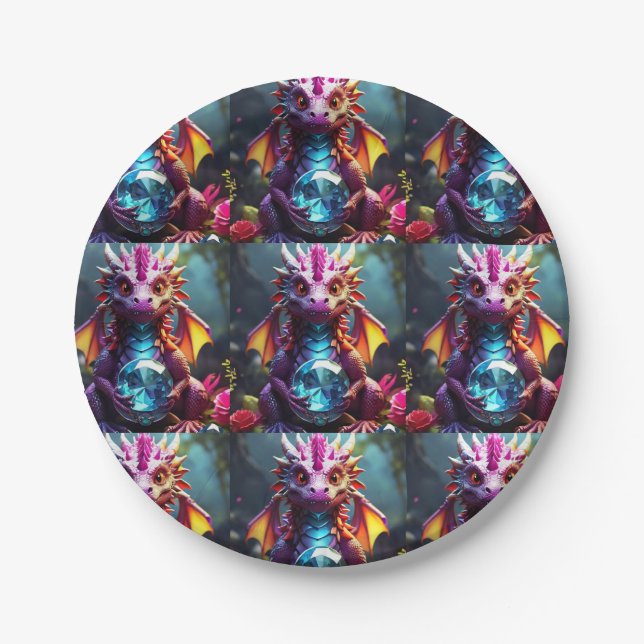 Prato De Papel Dragão Real (Frente)