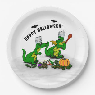 Prato De Papel Dragões - Feliz Halloween! Hoje eu cozinho