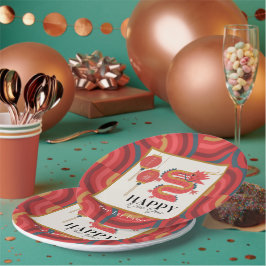 Prato De Papel Dragon 2024 Red Chinese New Year Holiday