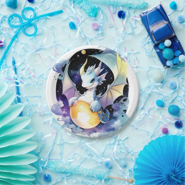 Prato De Papel Dragon Birthday (Festa)