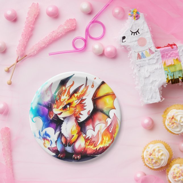 Prato De Papel Dragon Birthday (Festa)