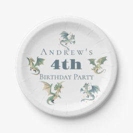 Prato De Papel Dragon Boys 3º 4º Convite de aniversário