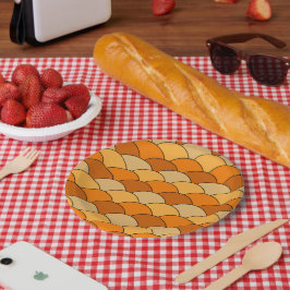 Prato De Papel Dragon Scales, Fans, Waves, Seigaiha, Orange