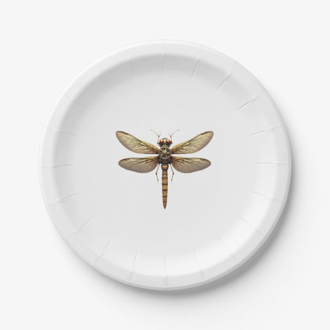 Prato De Papel Dragonfly Animal Art Graphic Dragonfly (Frente)