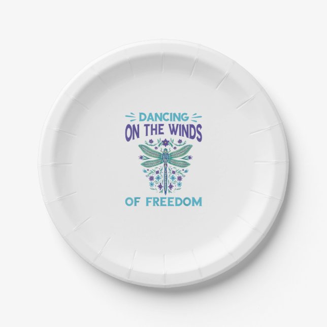 Prato De Papel Dragonfly Dançando Nos Winds Dragonfly Leva Dr. (Frente)