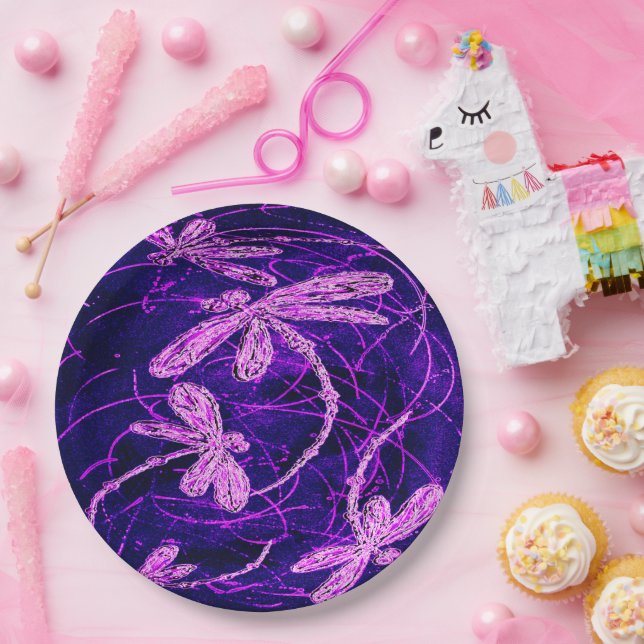 Prato De Papel Dragonfly Disco (Festa)