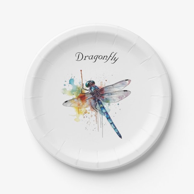 Prato De Papel Dragonfly Dreamscape, personalizado (Frente)