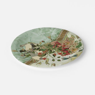 Prato De Papel Dragonfly Vintage Floral Paper Plates Casamento