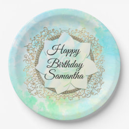 Prato De Papel Dreamels Pastels Lotus Flower Personalizado