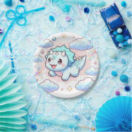 Prato De Papel Dreamy Cute Dinosaur Chá de fraldas