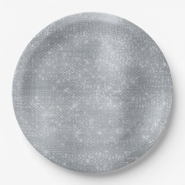 Prato De Papel Dreamy Glitzy Silver Sparkle