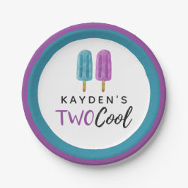 Prato De Papel Duas crianças LEGAL, segundo aniversário de Verão,