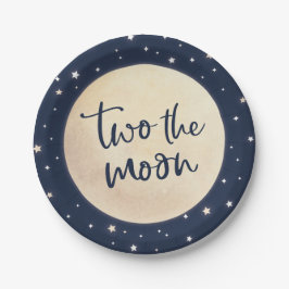Prato De Papel Duas Festas de aniversário da Lua