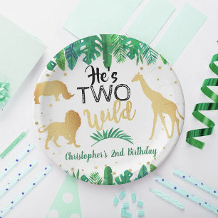 Prato De Papel Duas Festas de aniversário Selvagens