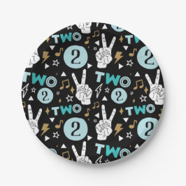 Prato De Papel Duas Legtas para Sair do Segundo Aniversário