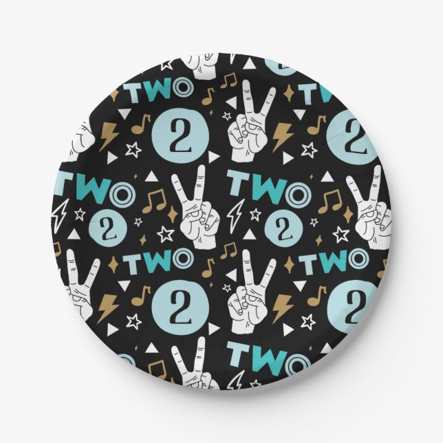 Prato De Papel Duas Legtas para Sair do Segundo Aniversário (Frente)