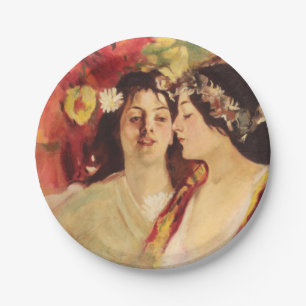 Prato De Papel Duas musas de Primavera (por Stefan Luchian)