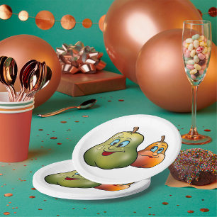 Prato De Papel Duas Peras Felizes