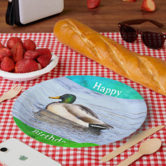 Prato De Papel Duck Photo Birthday Paper Plate