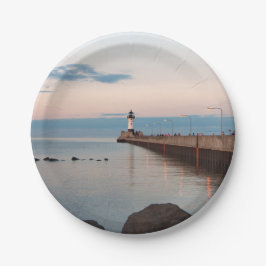 Prato De Papel Duluth Harbor North Pier Placa de papel leve