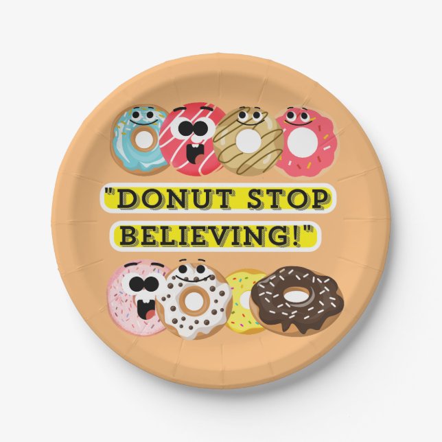 Prato De Papel Dunot Stop Acreditar - cotação rosquinha (Frente)