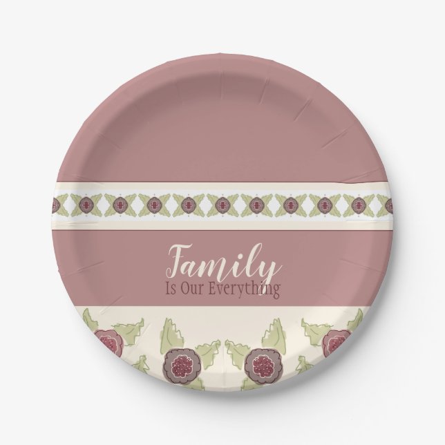 Prato De Papel Dusty Rosa E Plum (Frente)