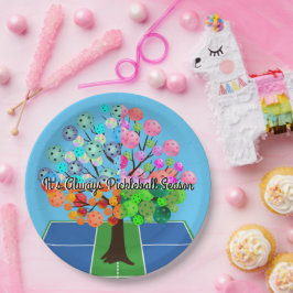 Prato De Papel É a Estação de Pickleball - Árvore de Quatro Estaç