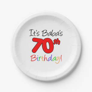 Prato De Papel É o Aniversário da 70 de Baba
