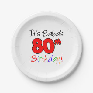 Prato De Papel É o Aniversário da 80 de Baba