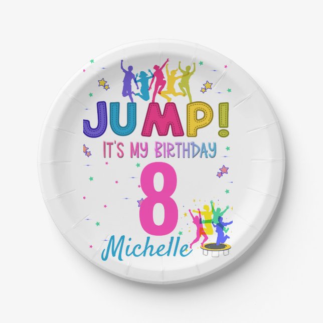 Prato De Papel É o meu aniversário, Trampoline Bunt. (Frente)